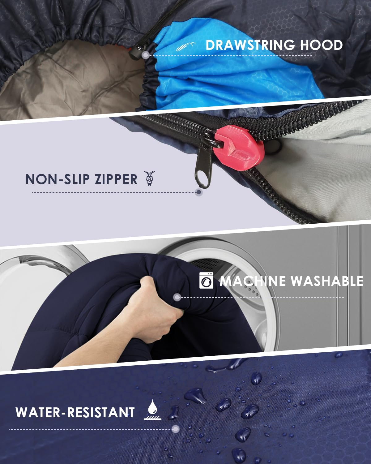 Lightweight All-Season Sleeping Bag with Compression Sack