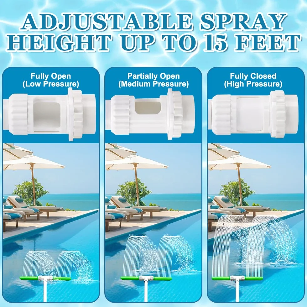 Fontaine à cascade de piscine Po-ol 360° double avec adaptateur pour piscine et spa
