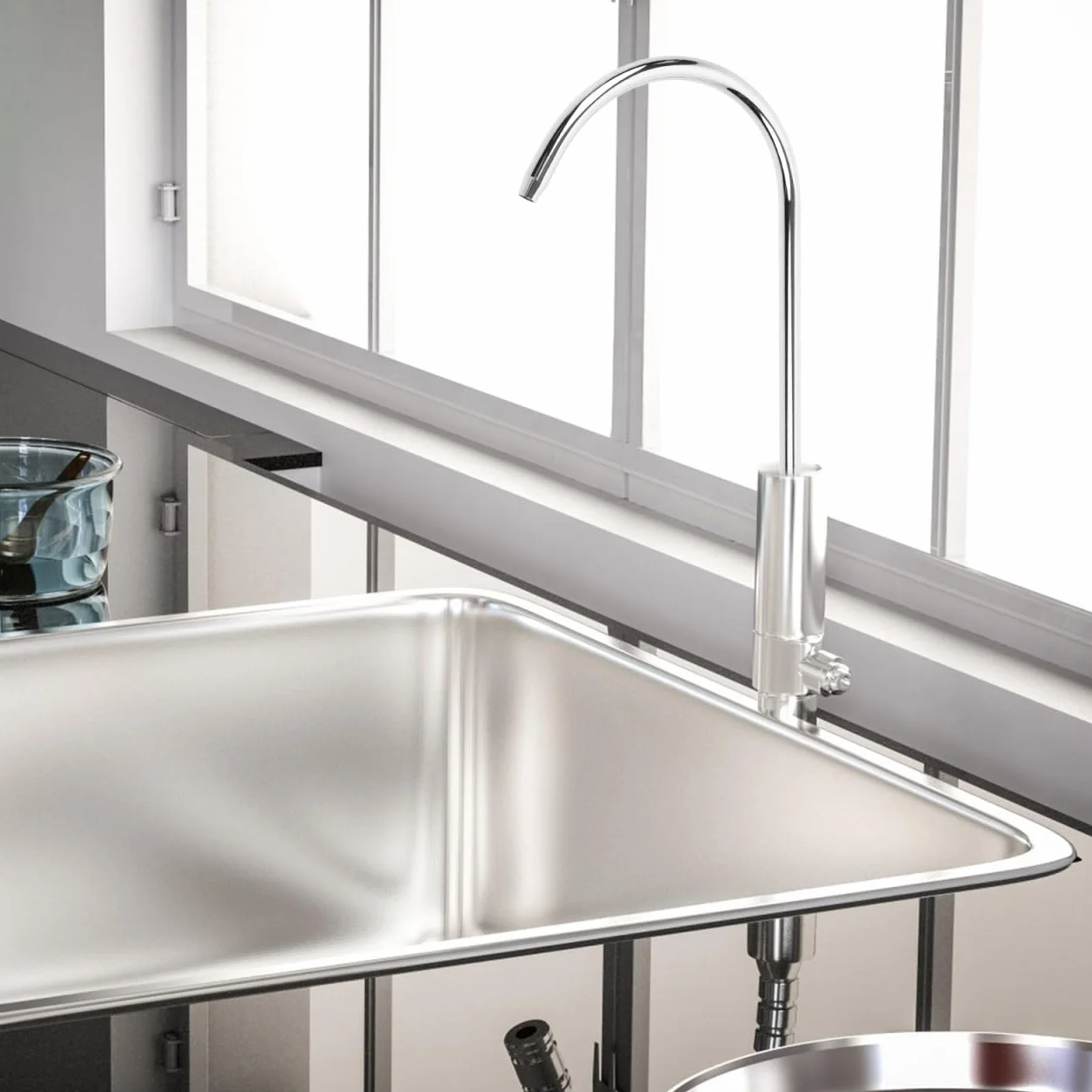 OSALADI Tube Coude Inoxydable pour Cuisine Accessoire Acier Inox Tube de Remplacement pour Distributeur d'Eau Installation Facile et Design Moderne Compact