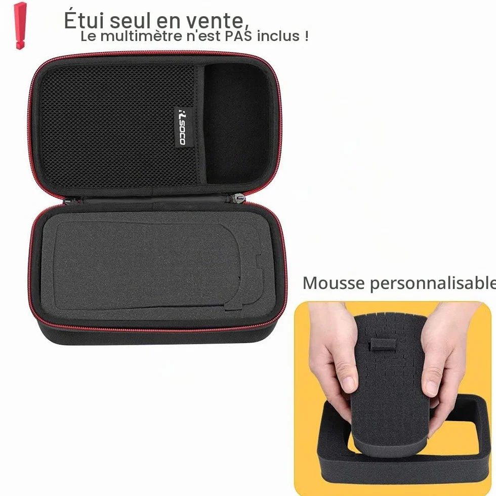 RLSOCO Housse Étui pour Fluke Fluke 116/15b+/117/101/115/114 /175/113/179/106/17B+/233 Multimètre numérique & pour KAIWEETS/AstroAI/PeakTech Multimètre Numérique et plus (Fermeture éclair rouge)