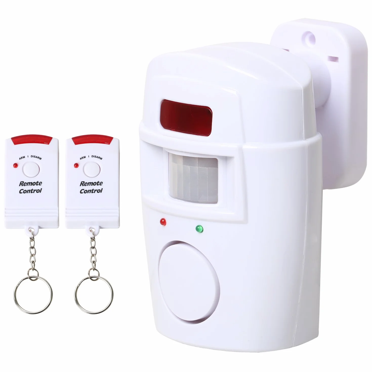 TRIXES Alarme de détection de Mouvement sans Fil pour abri de Jardin - Sécurité à Domicile - Alimenté par Batterie - pour garages d'été, caravanes - Système d'alarme - avec 2 x télécommande
