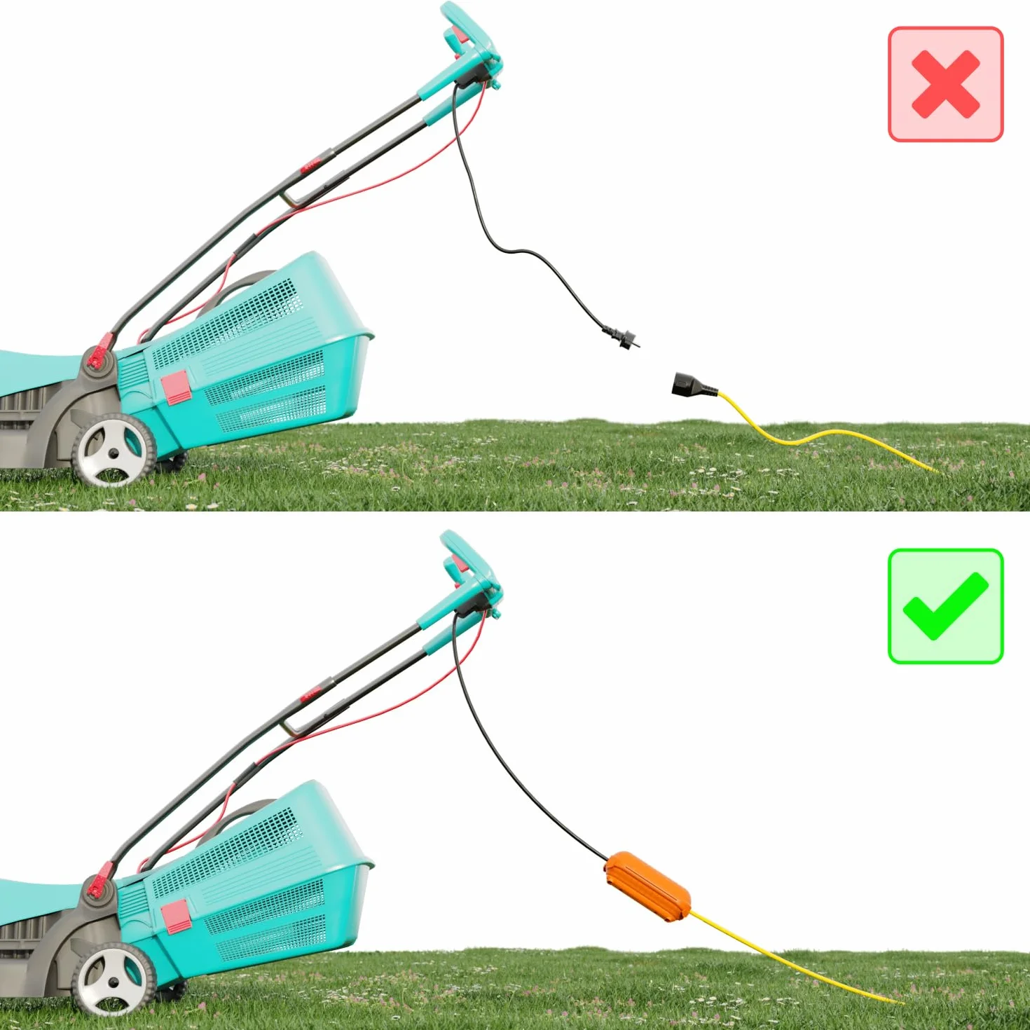 deleyCON Boîtier Protection Outdoor IP44 pour Cordon Alimentation Rallonge étanche Anti-éclaboussures pour Usage Externe Coffret Protection Gaine Couverture - Orange