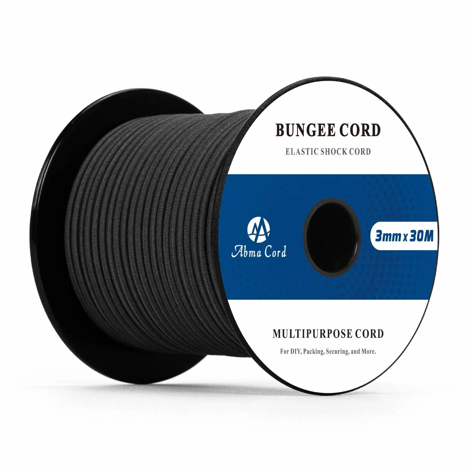Abma Cord Tendeur Élastique 3mm 30M Corde Elastique Corde en Caoutchouc - Noir
