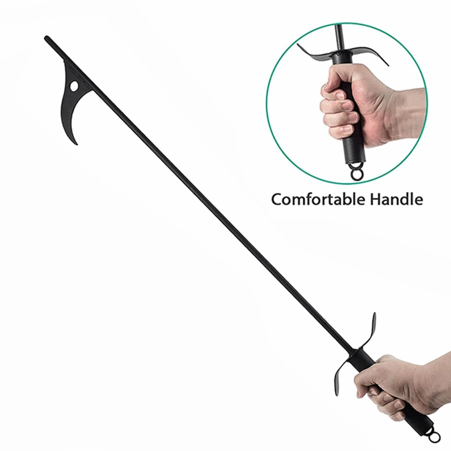 101cm Tisonnier en Acier pour Cheminée avec Poignée Résistante à la Chaleur, Accessoire de Cheminée Intérieur Extérieur