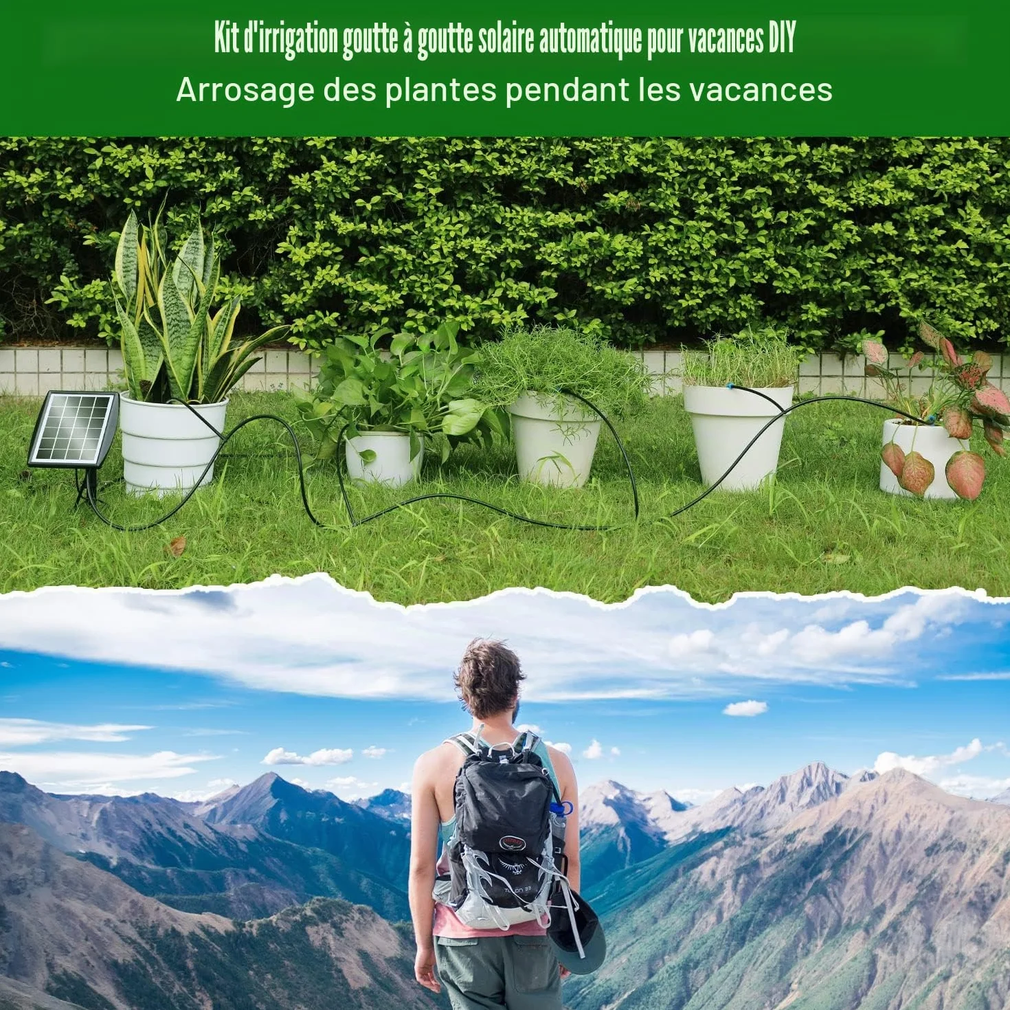 JIYANG Arrosage Automatique Goutte à Goutte 10m Tuyau 6 Modes Anti-siphon Jardin Kits