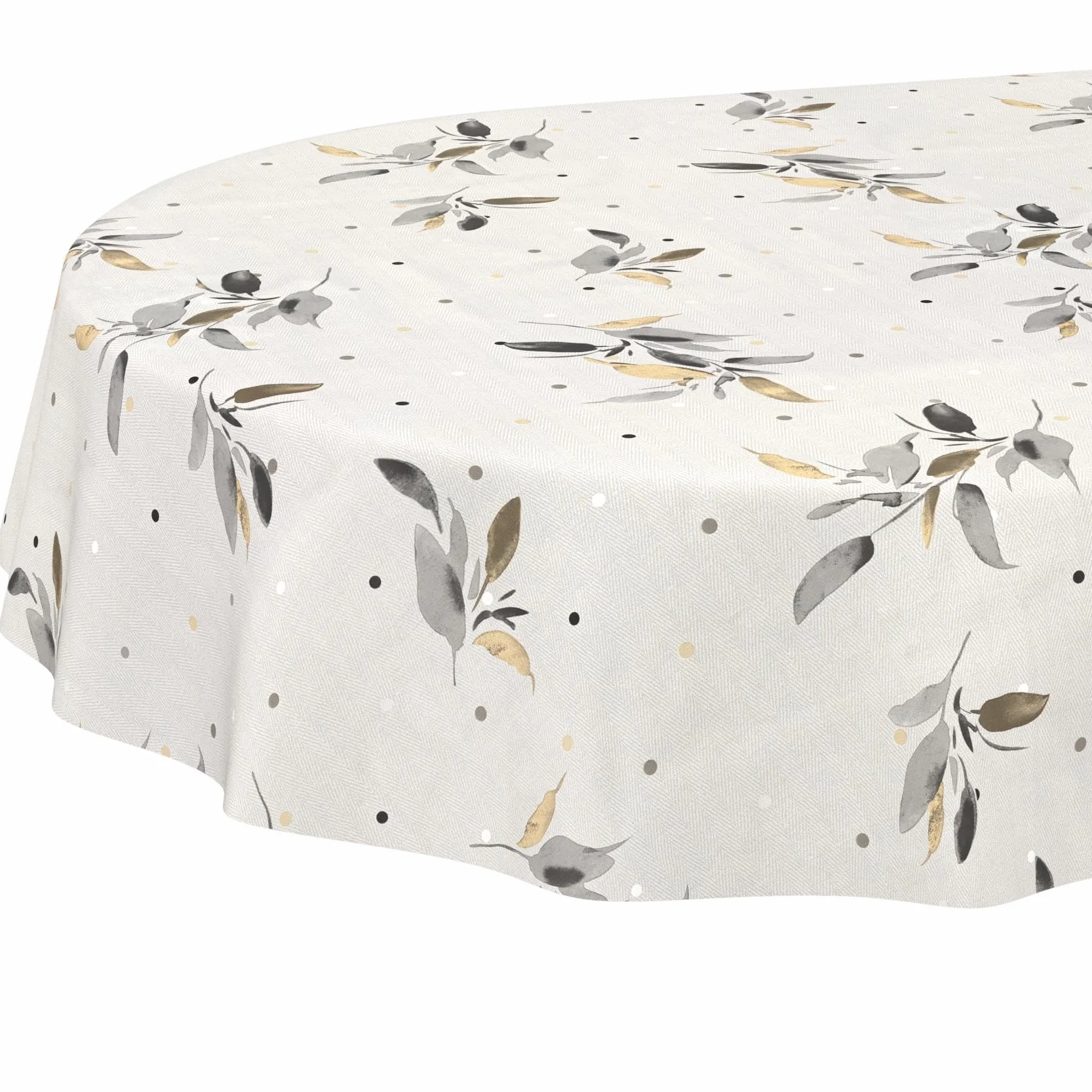 Nappe en Toile cirée Lavable Imperméable Effet Lotus pour Table de Jardin Ovale 180 x 140 cm