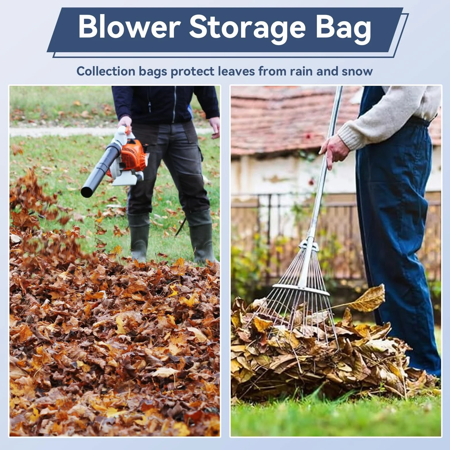ZhouWei 2 Pièces Sac pour Aspirateur Souffleur Universel Réglable avec Cordon de Serrage pour Feuilles Jardin Pelouse Noir