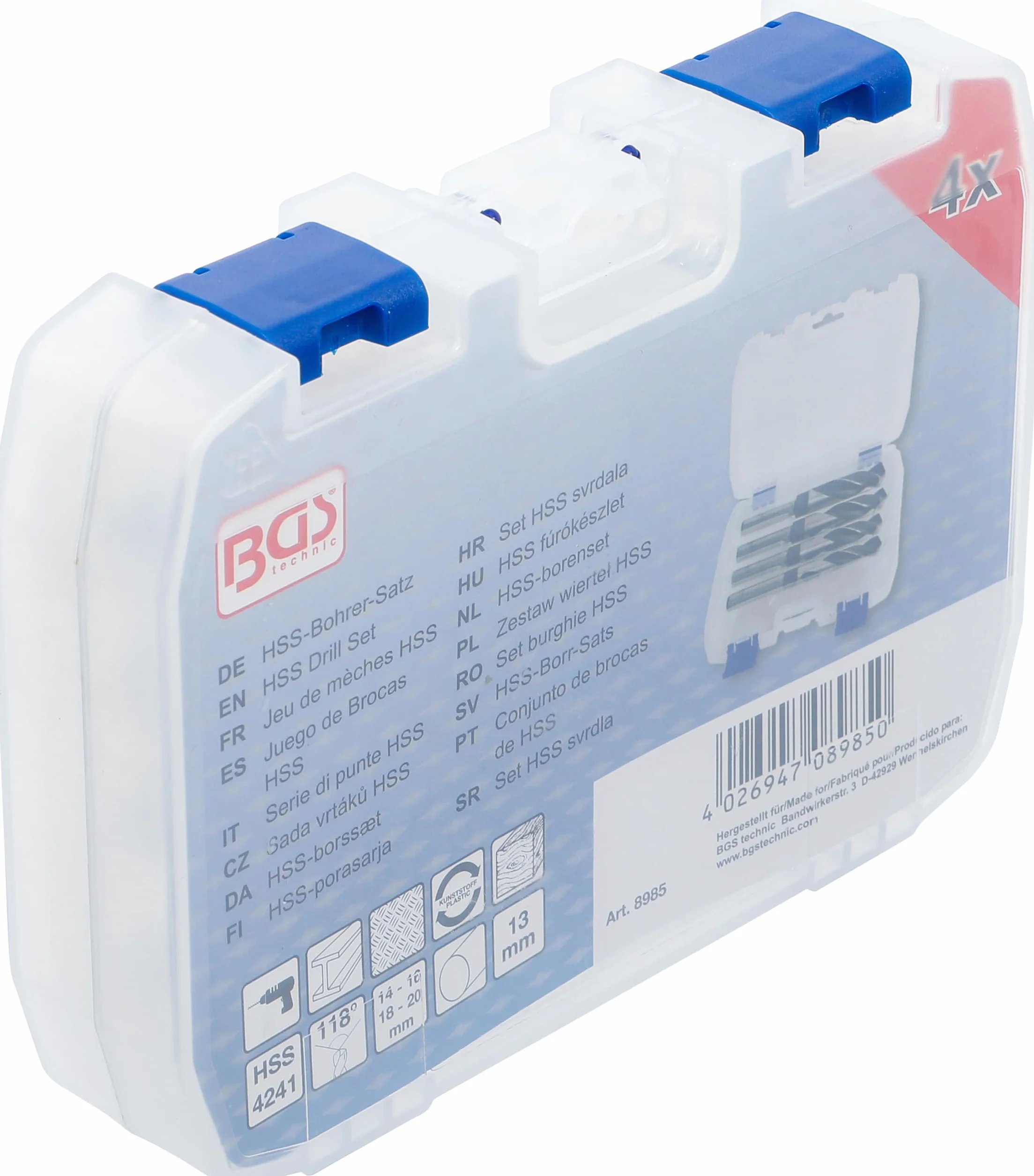 BGS 8985 Jeu de mèches HSS 14-16 - 18-20 mm 4 pièces