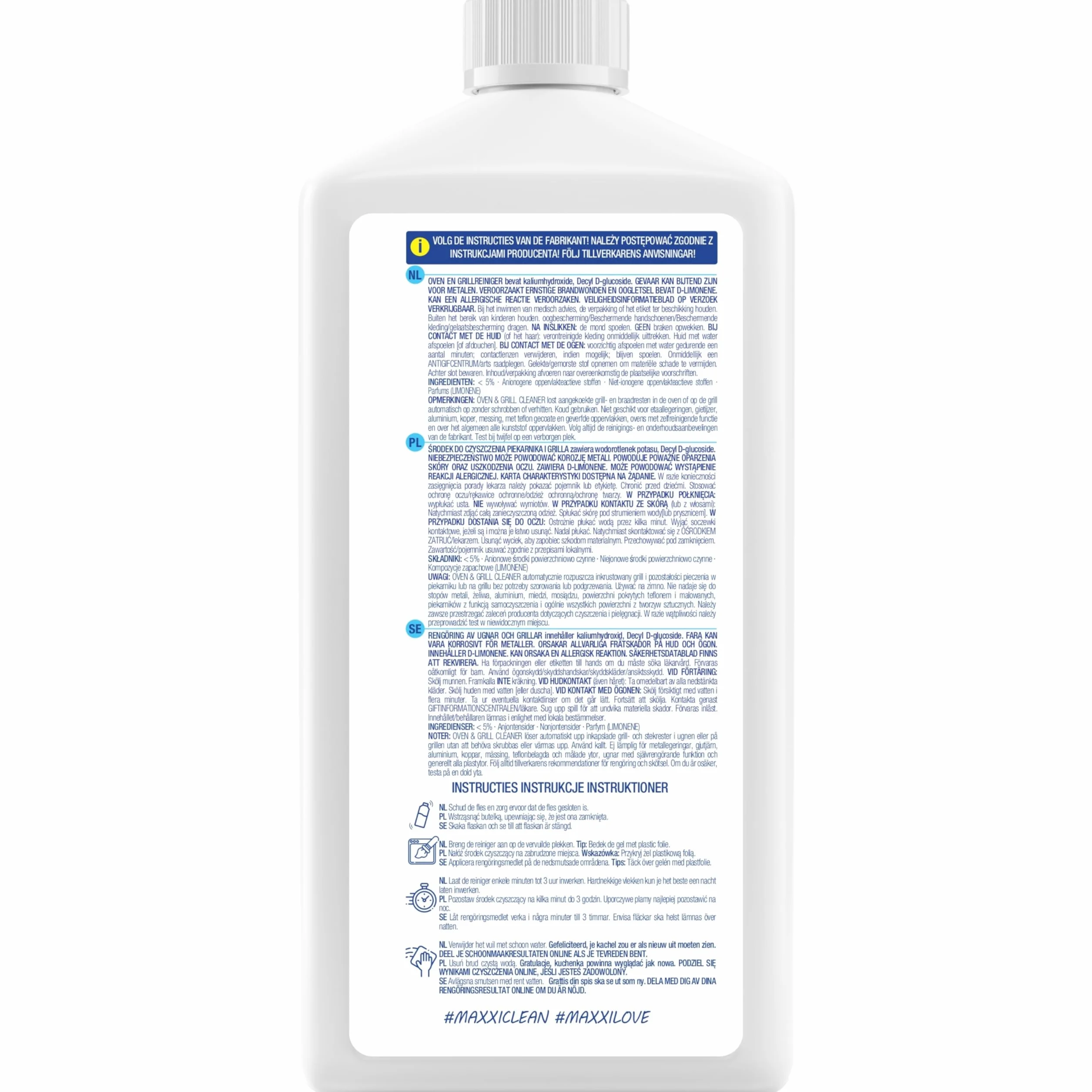 Maxxi Clean Kit nettoyage four grill 750 ml gel pinceau dégraissant extra puissant