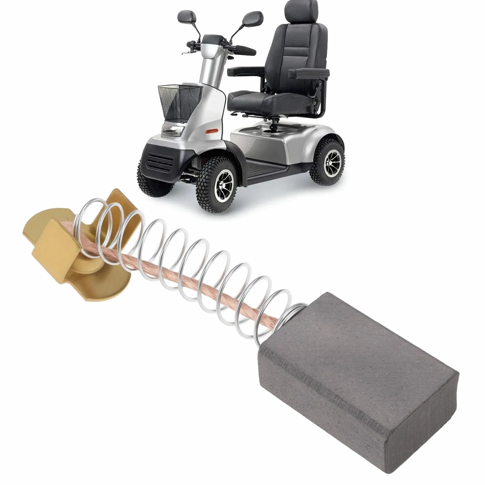 Lot de 2 Paires de Balais de Charbon pour Scooter électrique 6 X 10 X 16 Mm Compatible avec Free Rider