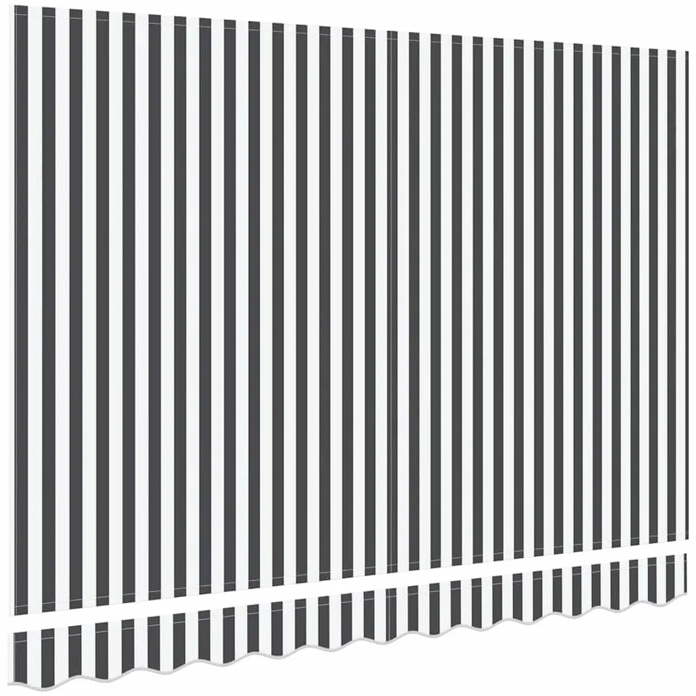 vidaXL Toile de Rechange pour auvent Anthracite et Blanc 3,5 x 2 m, Auvent Rectangulaire Moderne, Résistant à la Décoloration, UV et Eau