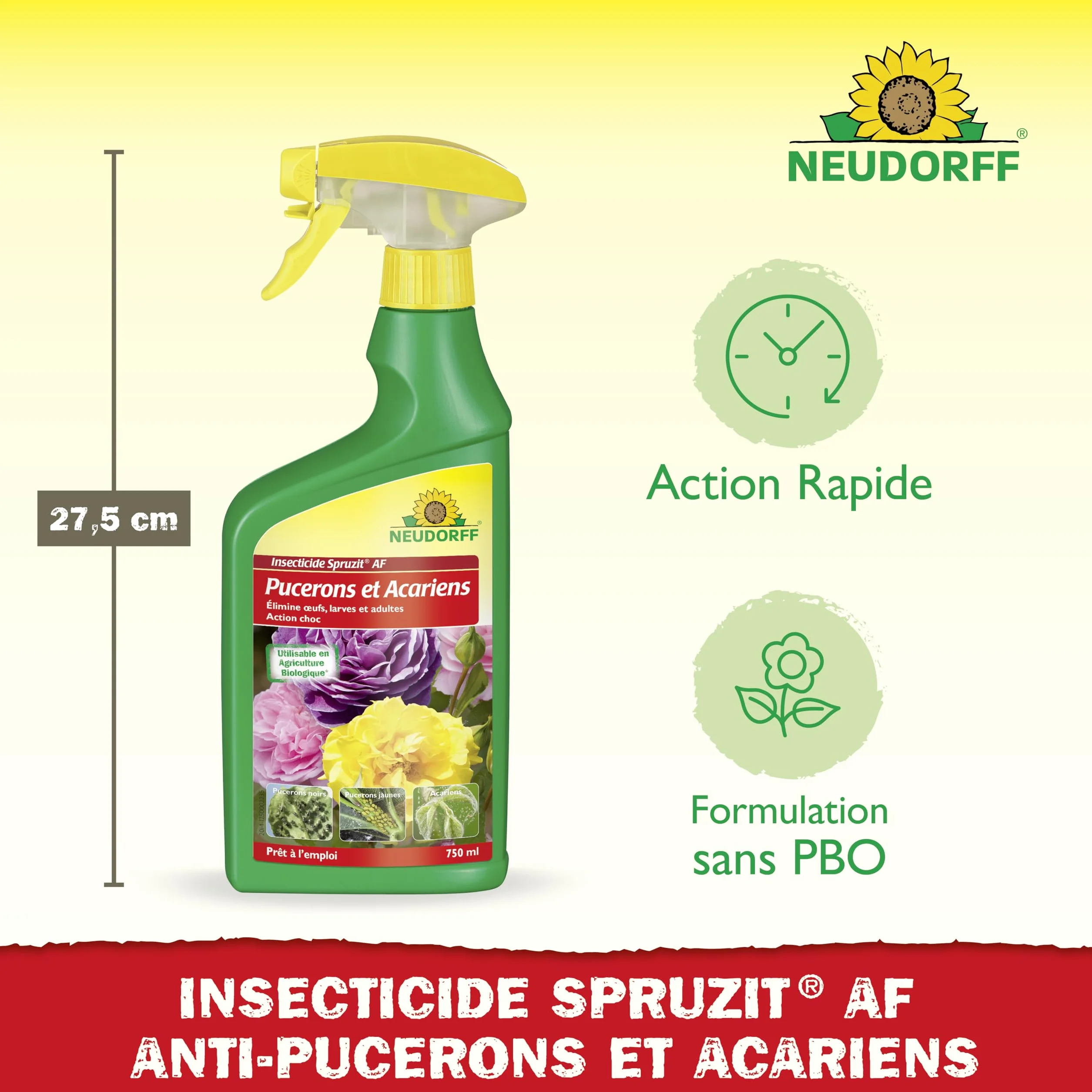 Neudorff Spruzit AF Pucerons et Acariens Insecticide 750 ml