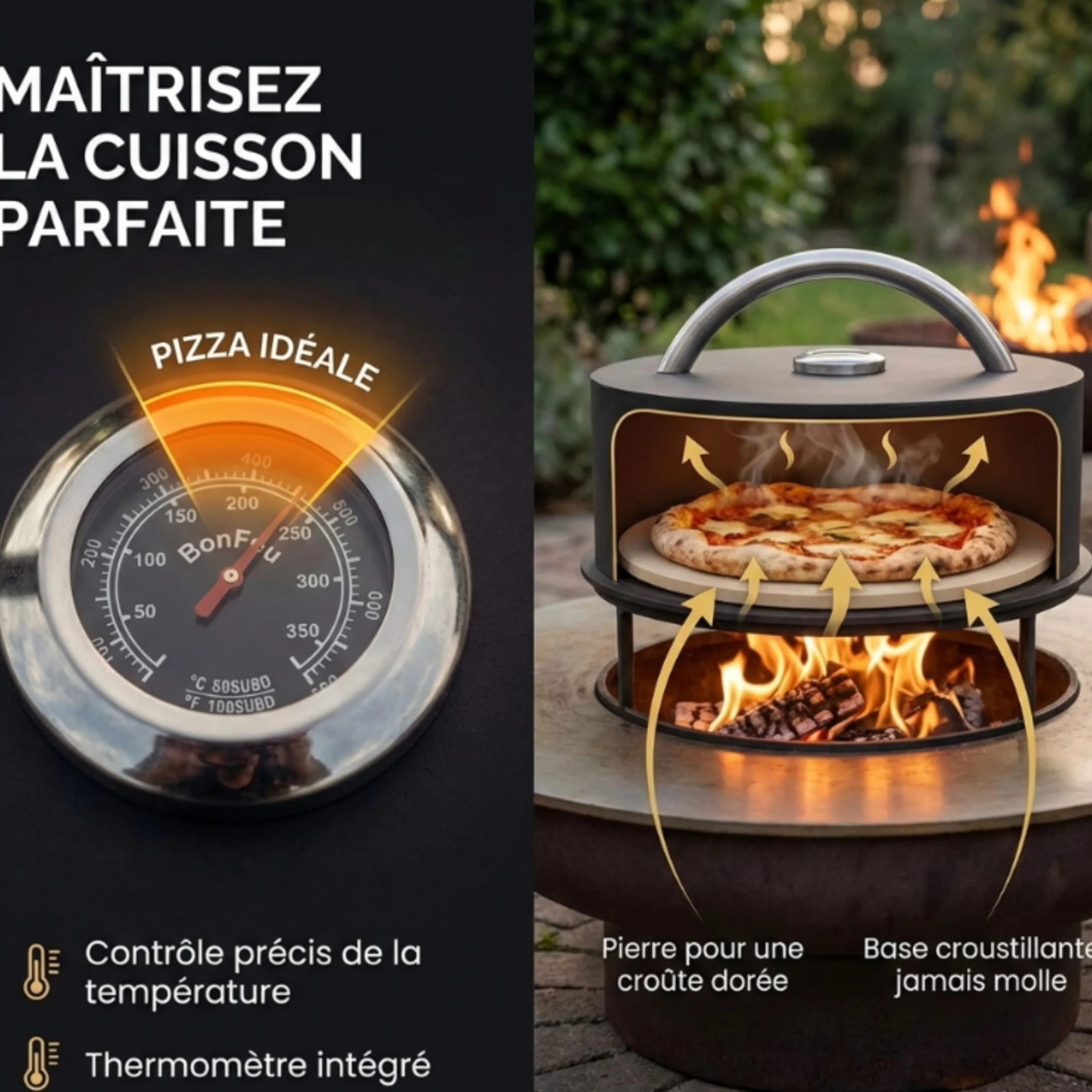 BonFeu BonBiza Brasero Exterieur Barbecue Noir