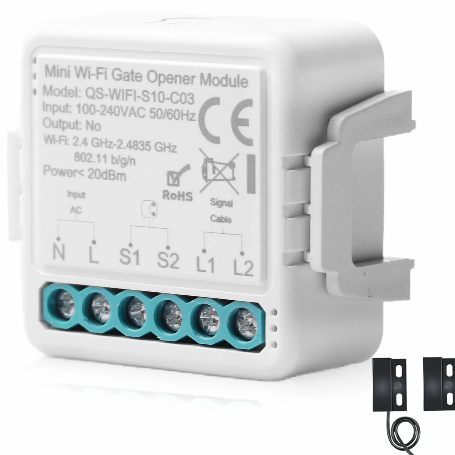 Ouvre-porte de garage Wi-Fi intelligent, ouverture de porte de garage par téléphone portable, contrôle par application, compatible avec Alexa/Google Home, commande vocale, minuterie, convient pour