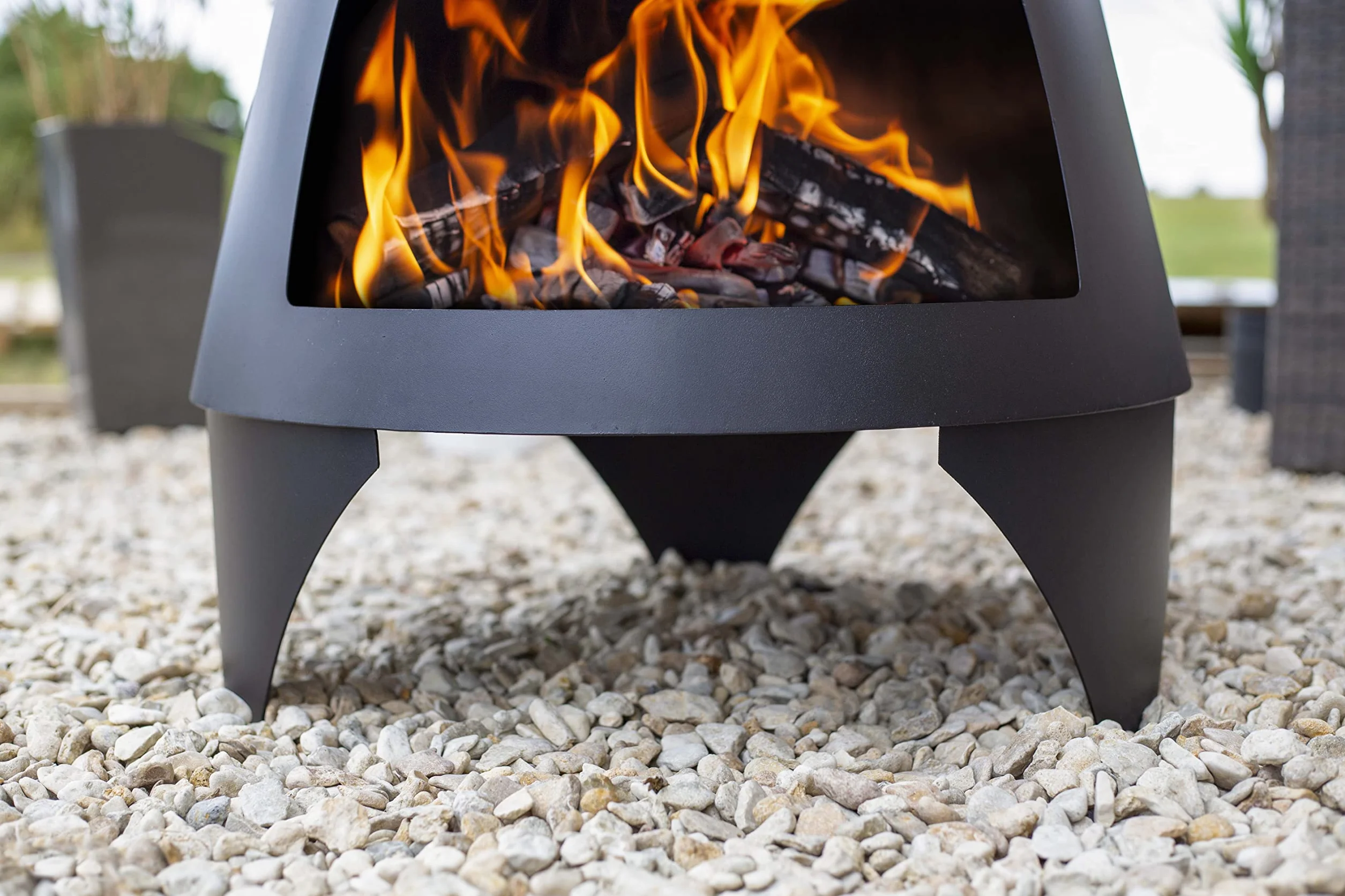 Colorado Cheminée d'extérieur chauffe-terrasse acier Noir Medium 160 cm