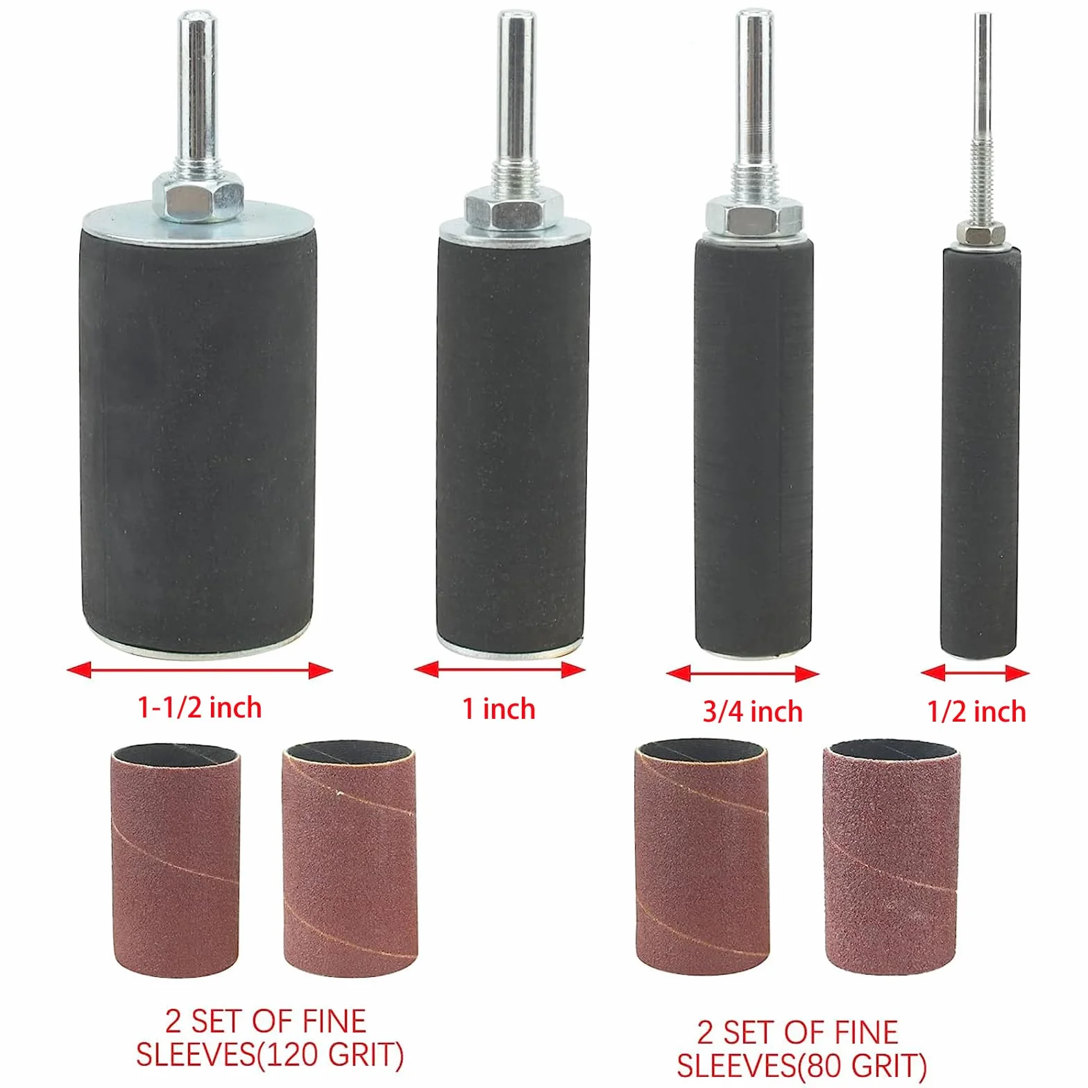 BIGP 20 Pcs Kit ponceuse à Tambour, Kit d'outils pour Ponceuse à Tambour de ponçage avec étui pour perceuse à Colonne
