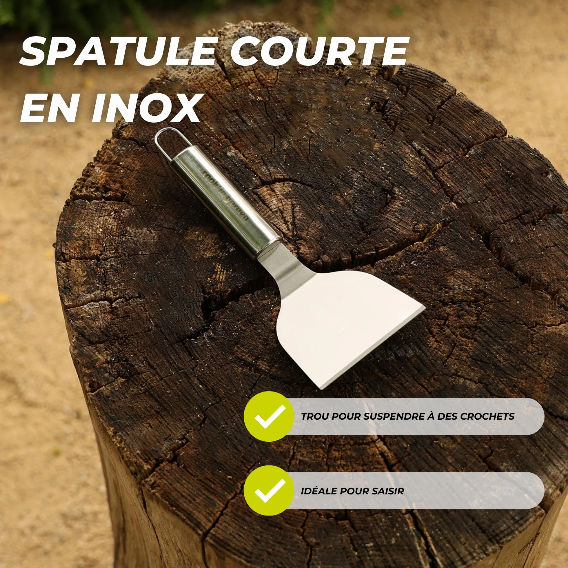 Spatule Universelle en Inox pour Barbecue et Plancha, Accessoire Robuste de Cuisine Extérieure