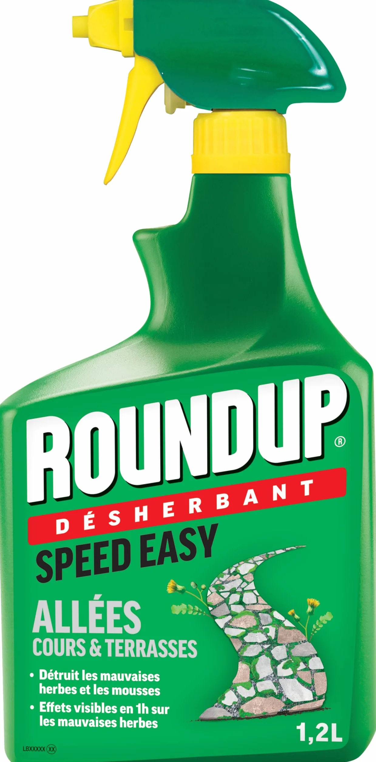 ROUNDUP Speed Easy Désherbant Prêt à l'Emploi 1,2L Action 2-en-1 Mauvaises Herbes & Mousses