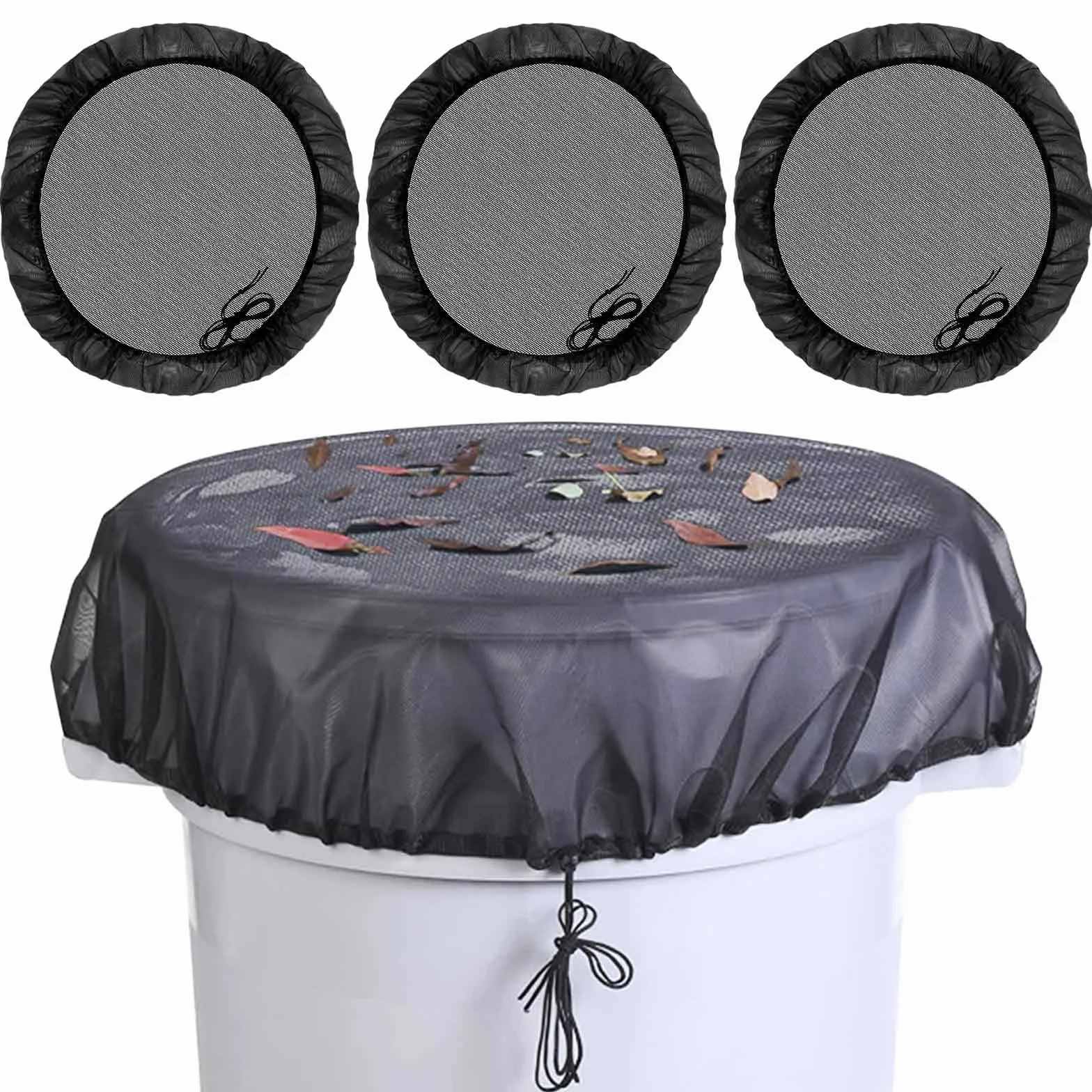 Réservoir d'eau de pluie 95 cm avec filet de collecte pour jardin, maille pour barils de pluie