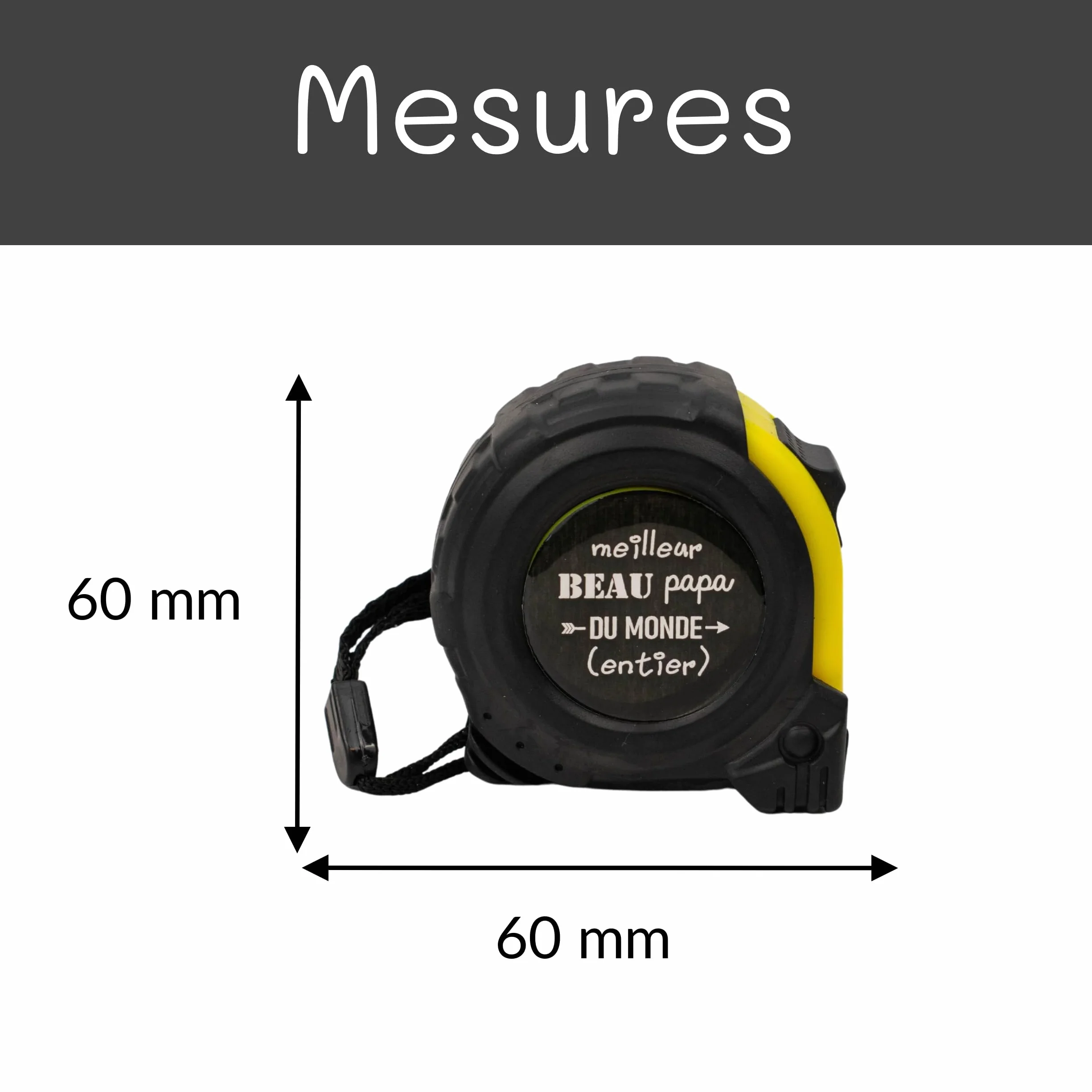 Mètre ruban personnalisé pour beau-père - Cadeau fête des pères et anniversaire