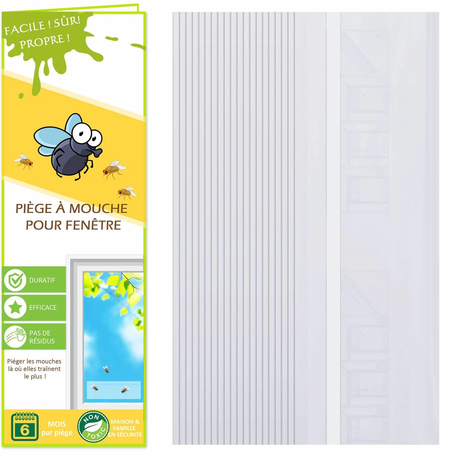 Blooven Piège à Mouche pour Fenêtre 20 Pièces, Anti Mouche Transparent, Non Toxique
