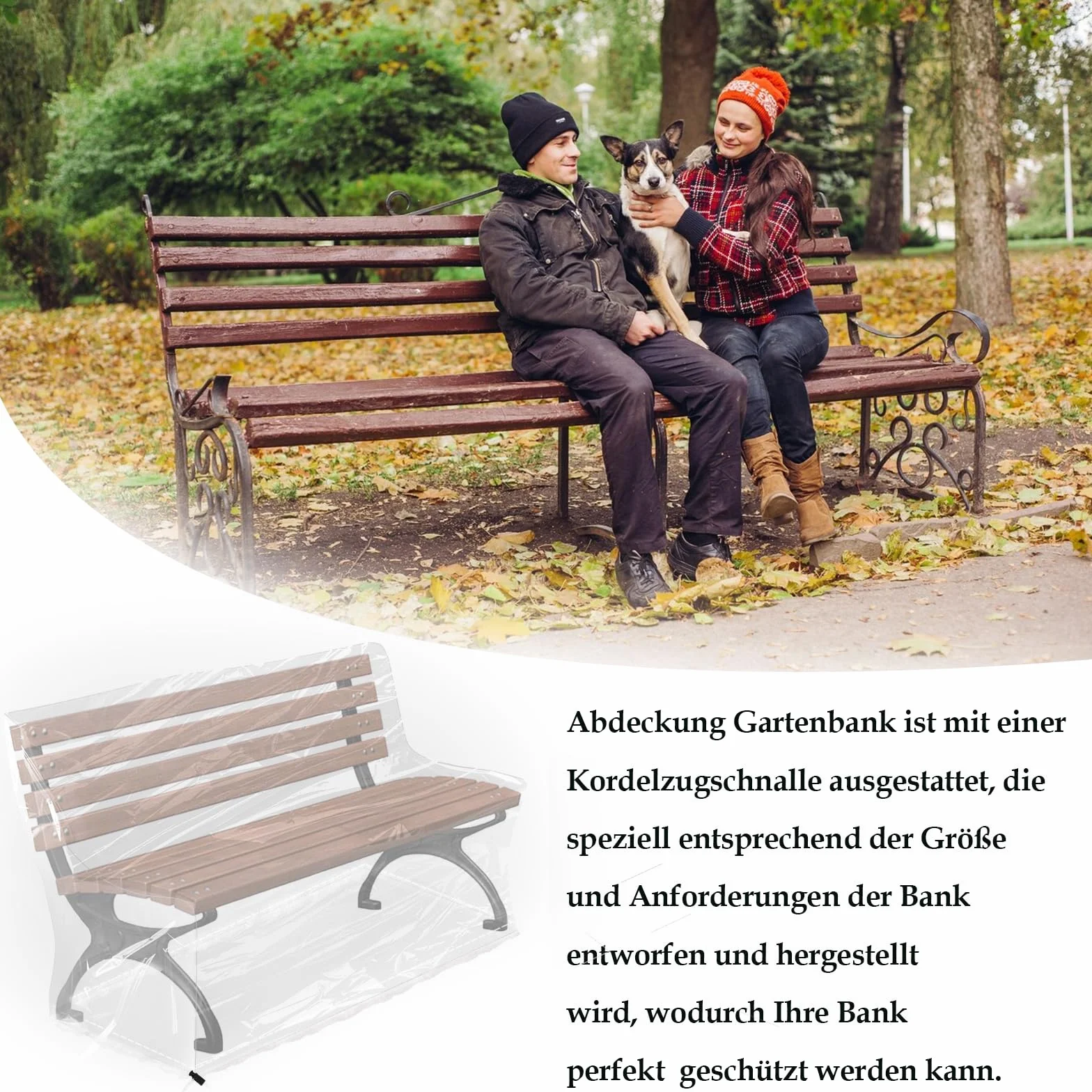 Housse de protection pour banc de jardin 160x80x75 cm transparente imperméable