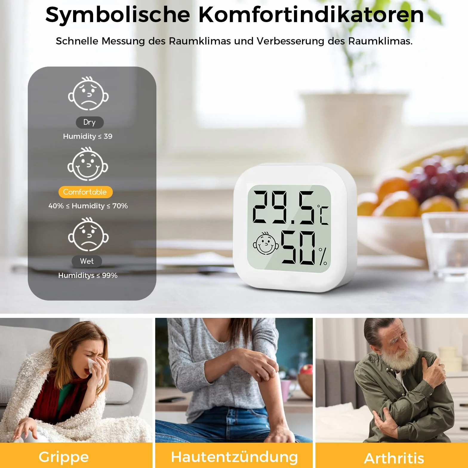 CNMTCCO Thermomètre hygromètre intérieur 4 pièces mini thermomètre digital pour chambre de bébé