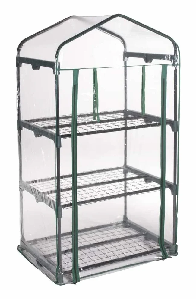 Serre de jardin PVC imperméable 3 étagères 69x49x125 H cm pour balcon potager plantes fleurs
