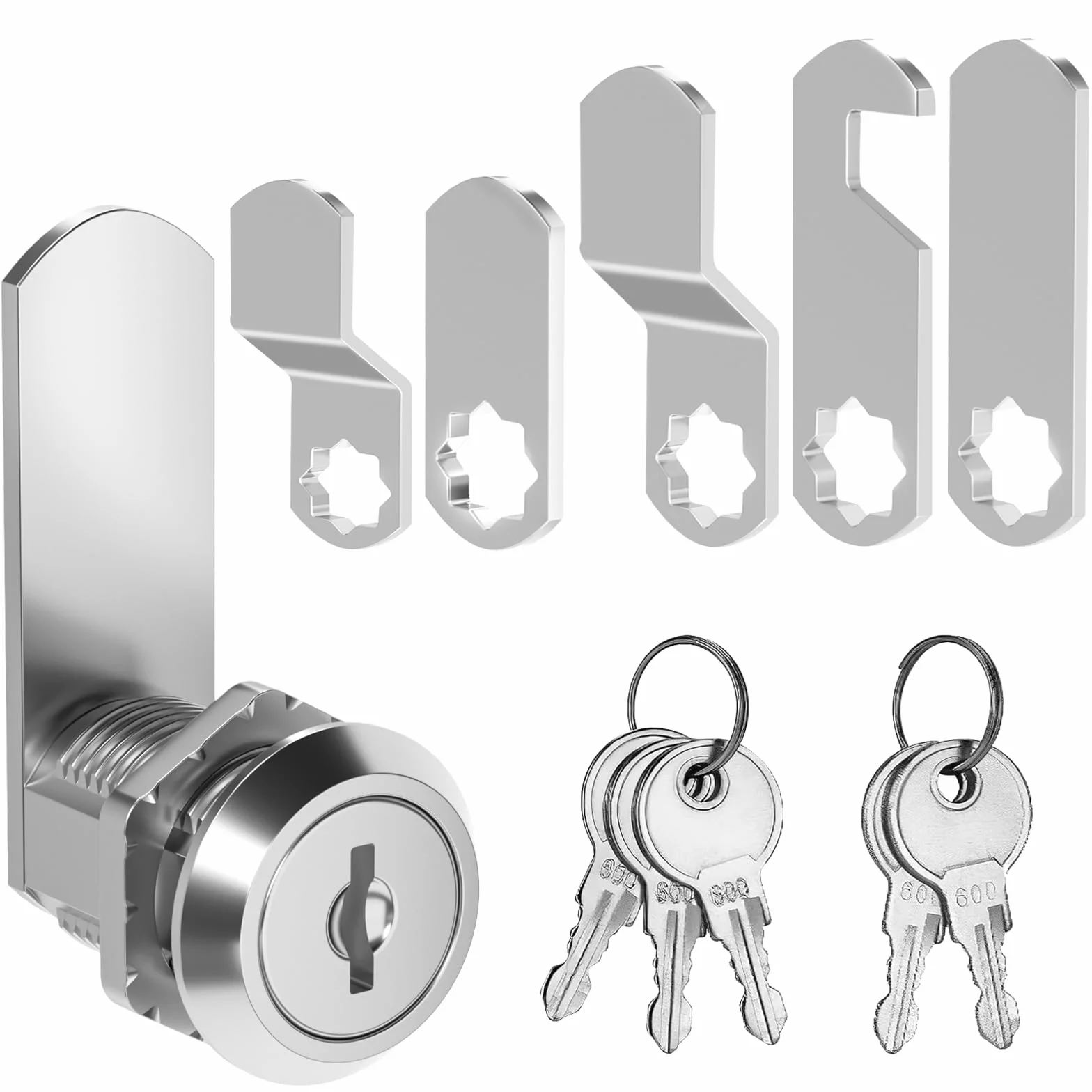 Serrure Boite Aux Lettres 16mm, Serrure De Boîte Aux Lettres avec 5 Plaques de Serrure Différentes et 5 Clés, Casier, Classeur