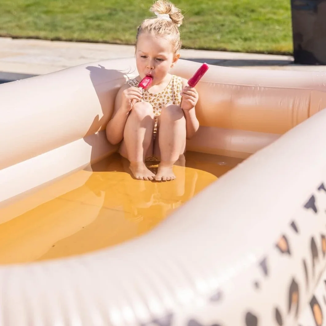 Swim Essentials Piscine Enfant 200 cm Léopard Beige Rectangulaire