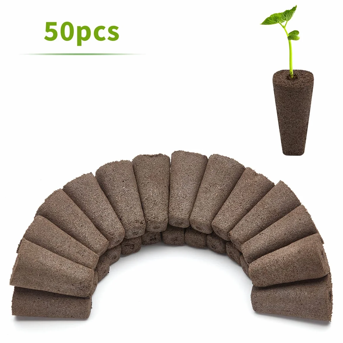 IPARTS EXPERT Lot de 50 éponges de culture hydroponique pour plantes d'intérieur