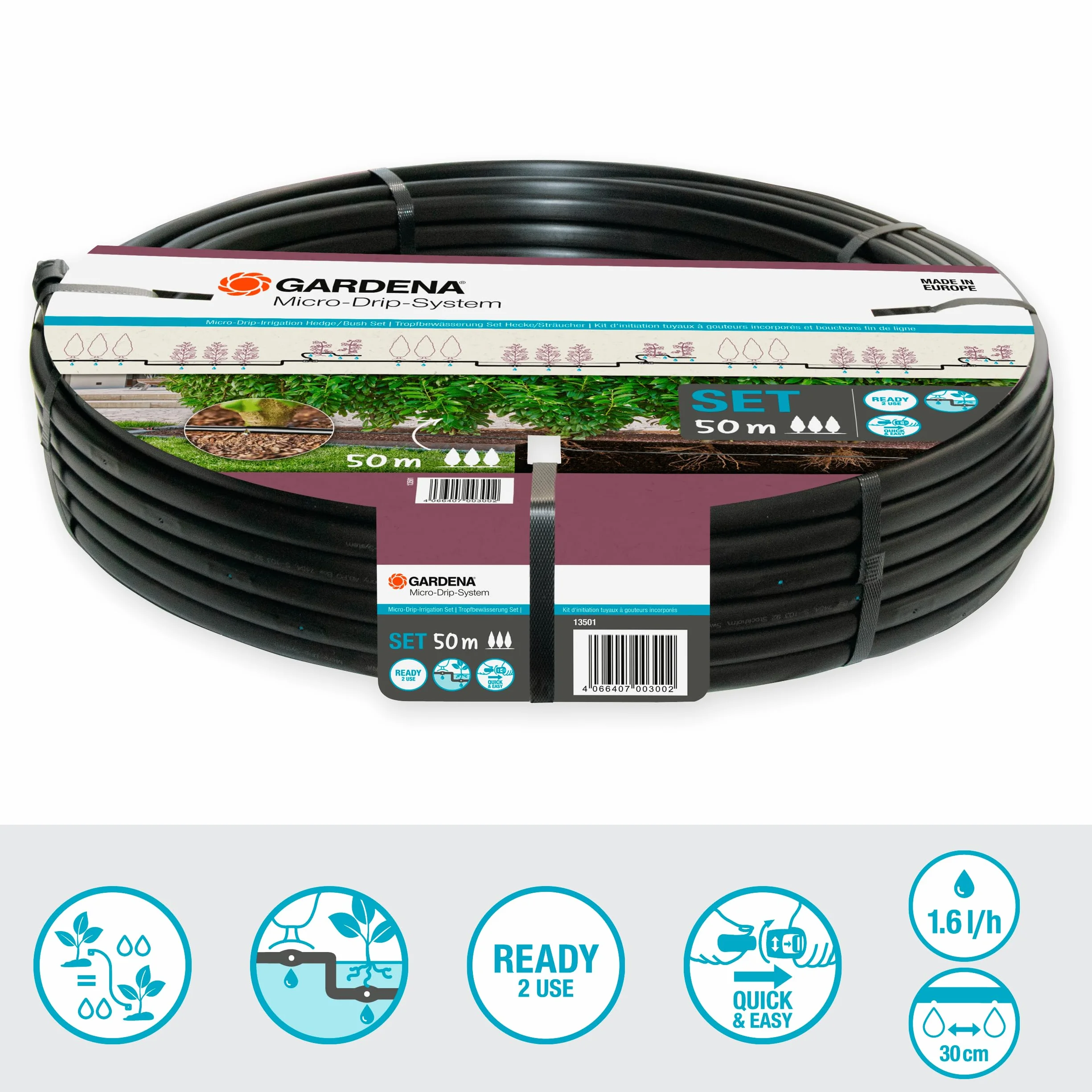 Micro-Drip-Irrigation Hedge Bush Set 50 m