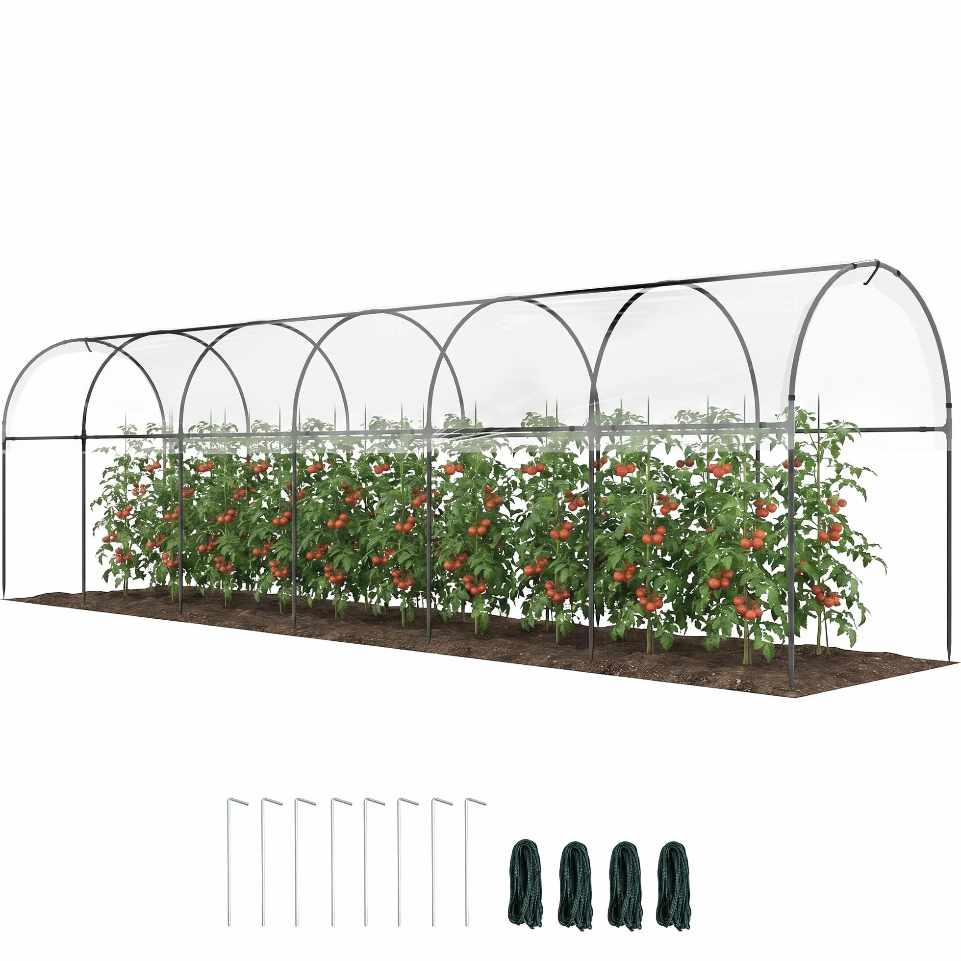 Outsunny Serre de Jardin 600 x 123 x 171 cm Transparent bâche renforcée châssis en Acier