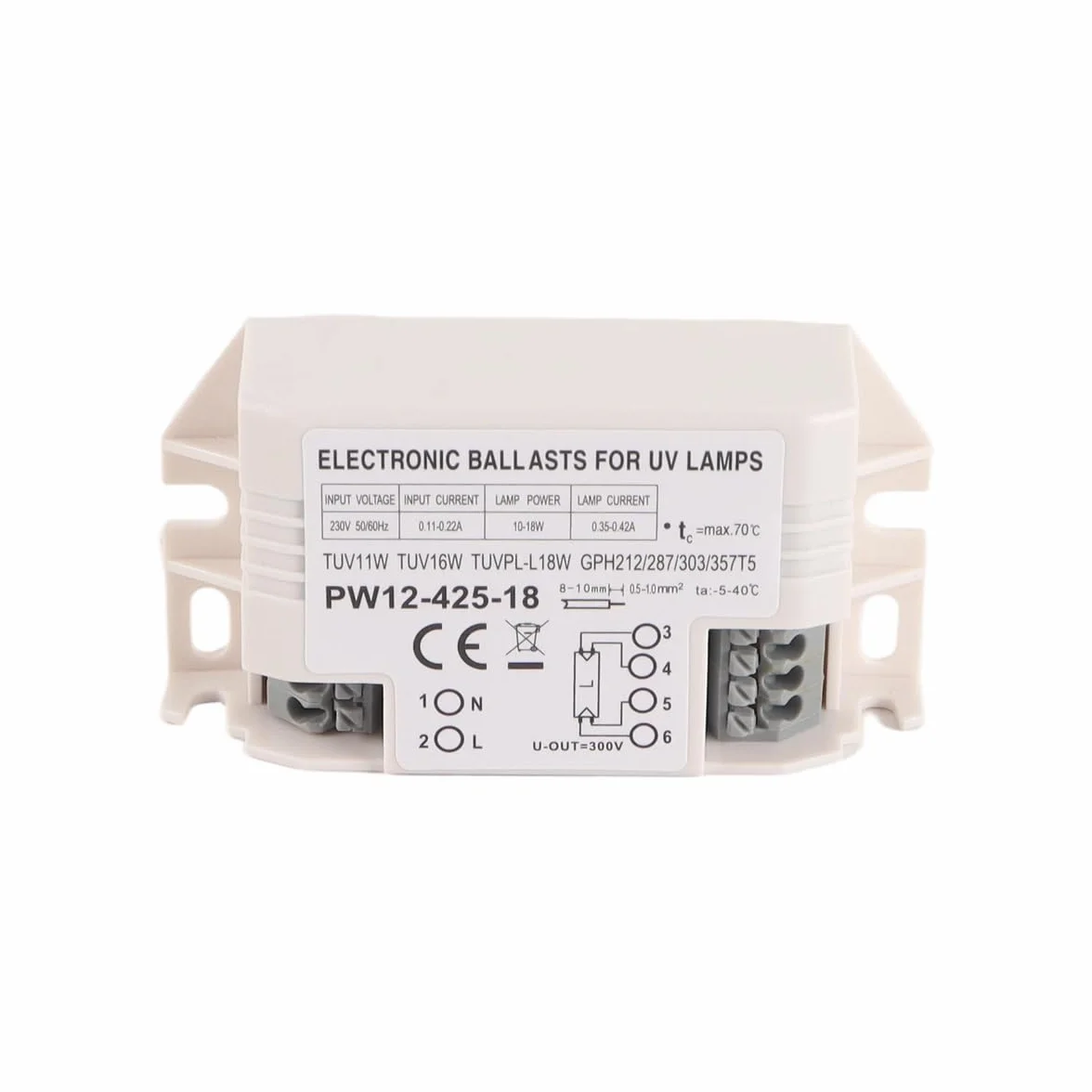 Huba Ballast électronique 4-18 W CA 220 V universel UV-C pour la purification de l'air