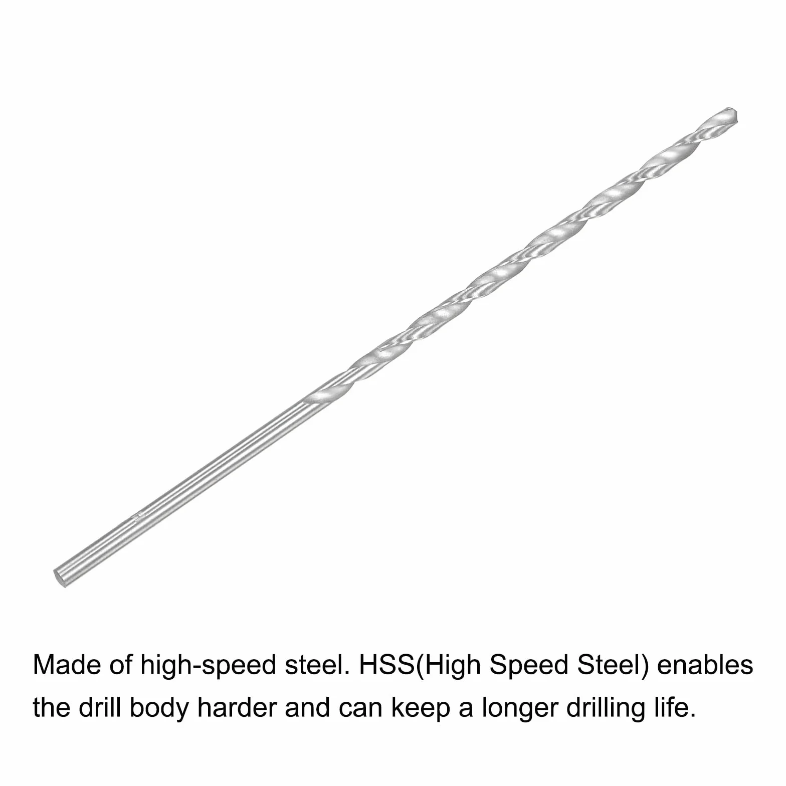 sourcing map HSS Foret Hélicoïdal Extra Long 4mm 160mm 2 Pcs