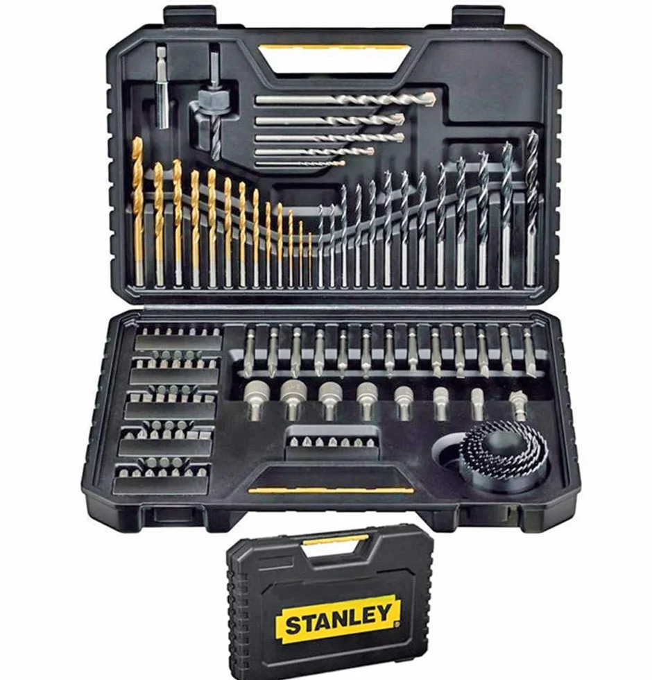 STANLEY Juego de 100 piezas atornillar taladrar en maletín pour pros bricoleurs