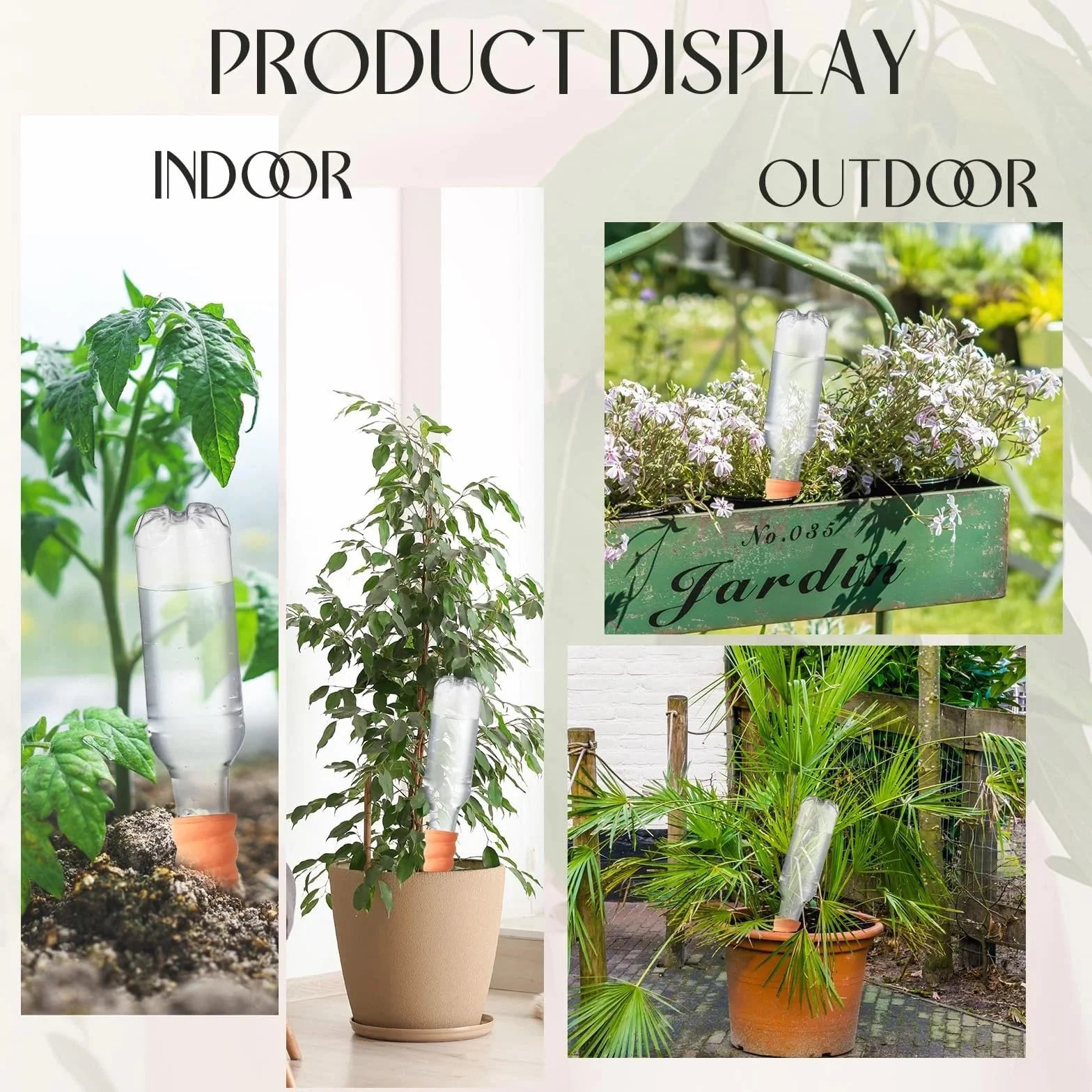 Ollas Arrosage Automatique Lot de 6 Cône en Argile Terre Cuite pour Plantes Intérieur Extérieur