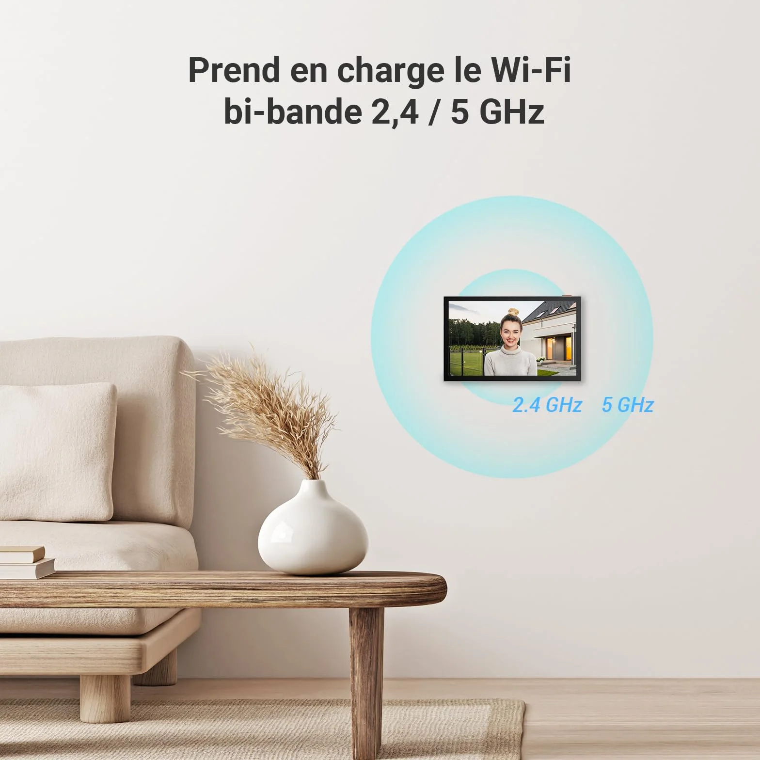 EZVIZ HP7 2K Visiophone Connecté Interphone Vidéo 7 Pouces Moniteur Tactile Unlock à Distance 2 Fils Détection Humaine RFID Audio Bidirectionnel Vision Nocturne étanche WiFi dual-Band