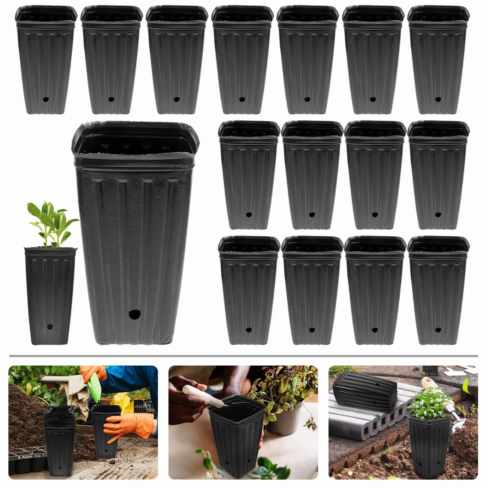 COLLBATH 30 pièces Tasses Pots Démarrage Plantes Légumes Fleurs Lot Drainage Respirabilité Jardinage Intérieur