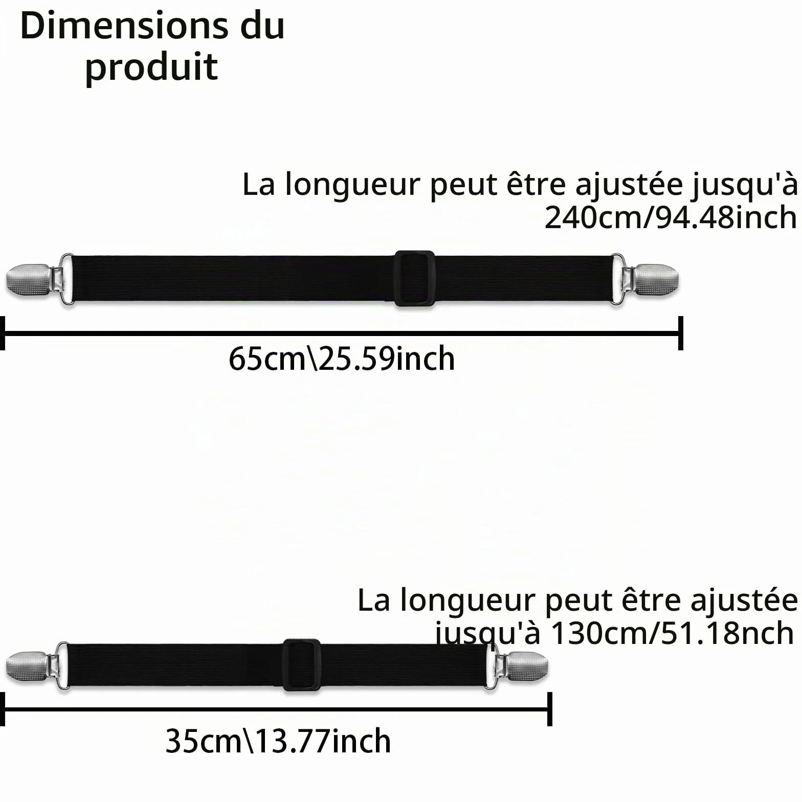 Attache Nappe Exterieur Réglable Élastique 5 Pièces pour Table Pique-Nique Canapé (Noir)