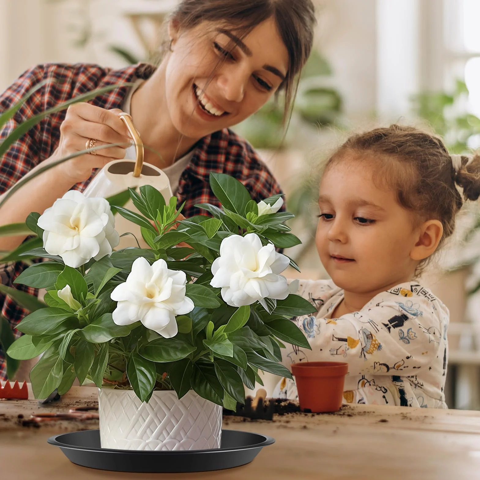 Sous-pots 40 cm Plastique pour Plantes Intérieur Extérieur Lot de 6