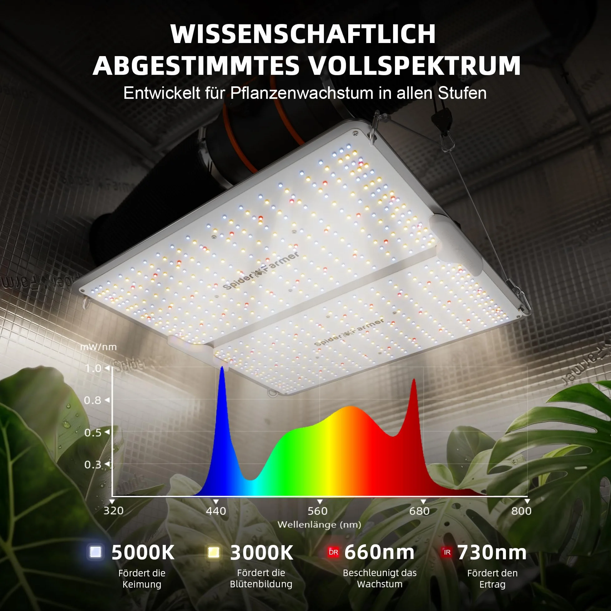 Spider Farmer SF2000Pro 200W LED Grow Light Samsung LM301H EVO Dimmbar Daisy Chain Full Spectrum Pflanzenlampe