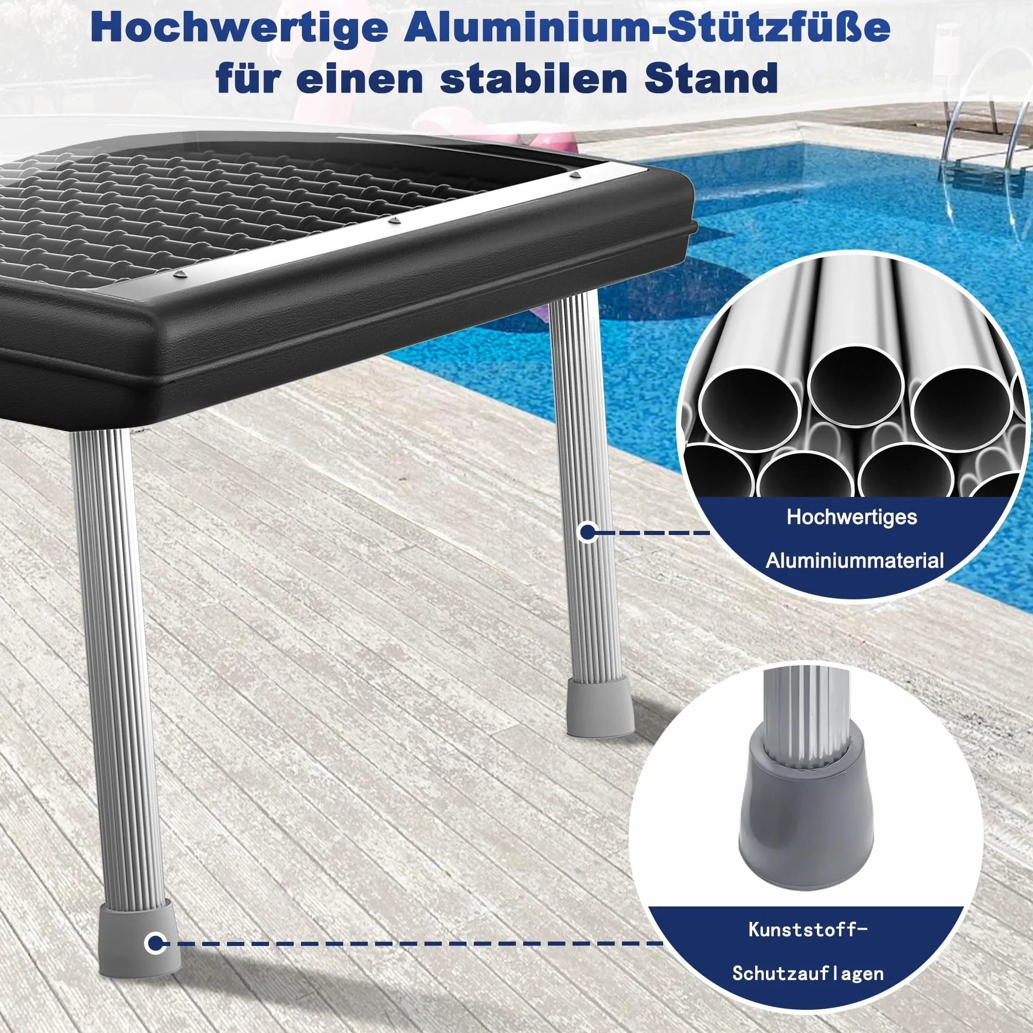 Panneau solaire pour piscine UISEBRT 111,5 x 66 x 6,5 cm plastique résistant aux UV avec plaque de protection