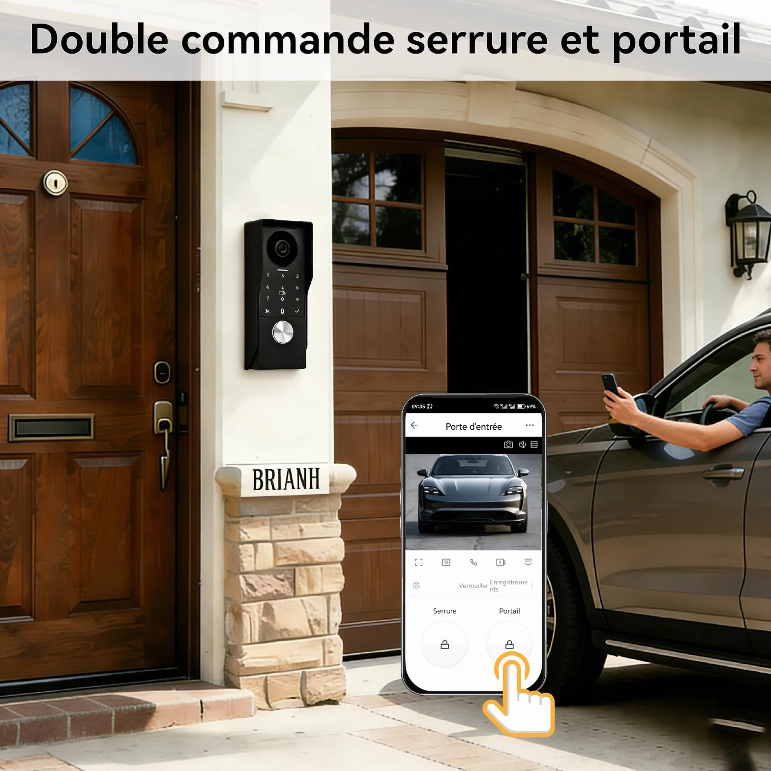 Visiophone filaire 2 fils avec caméra Full HD, écran tactile 7", Tuya app, détection de mouvement