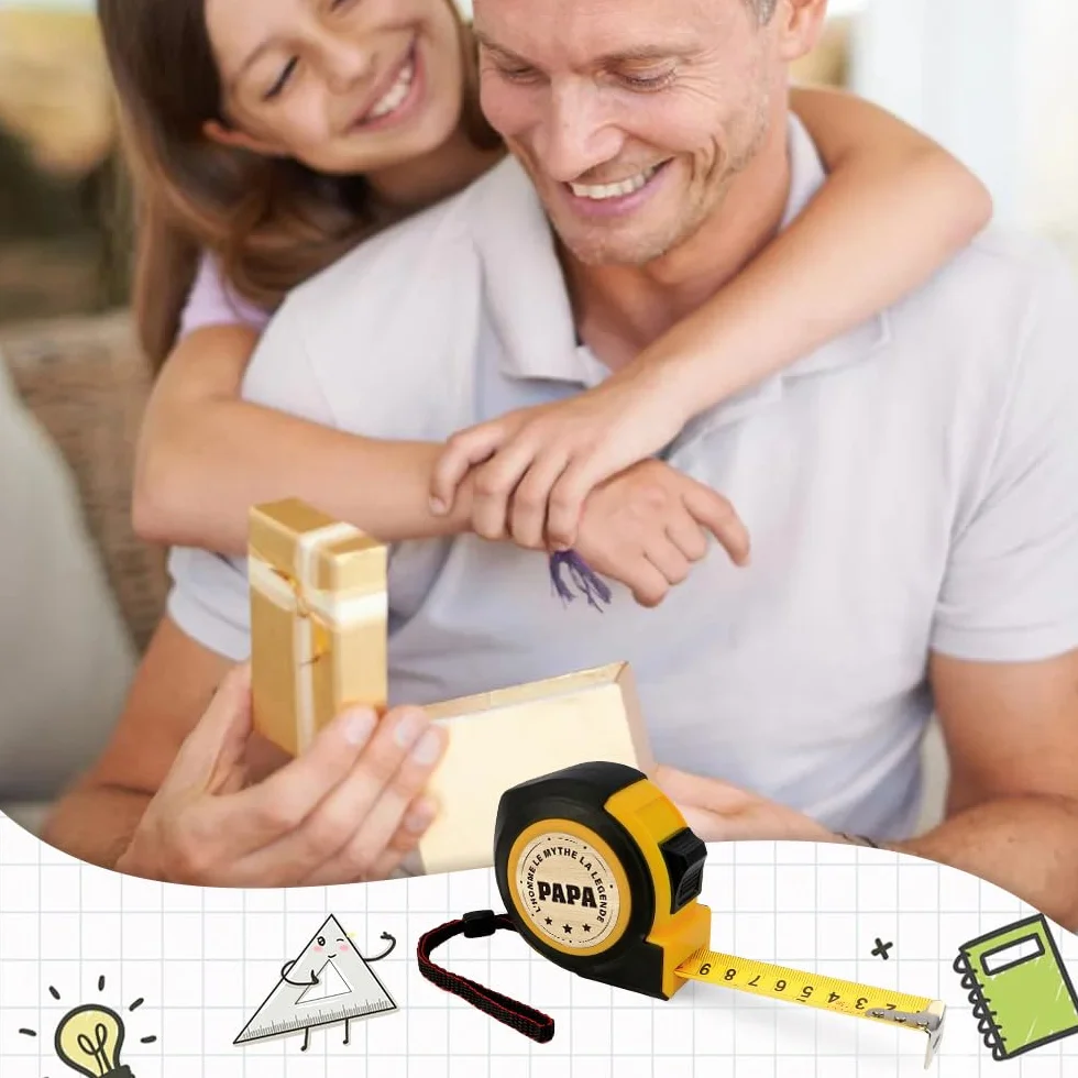 Cadeau Papa Mètres à ruban Résistant pour Fête des Pères Noël Anniversaire