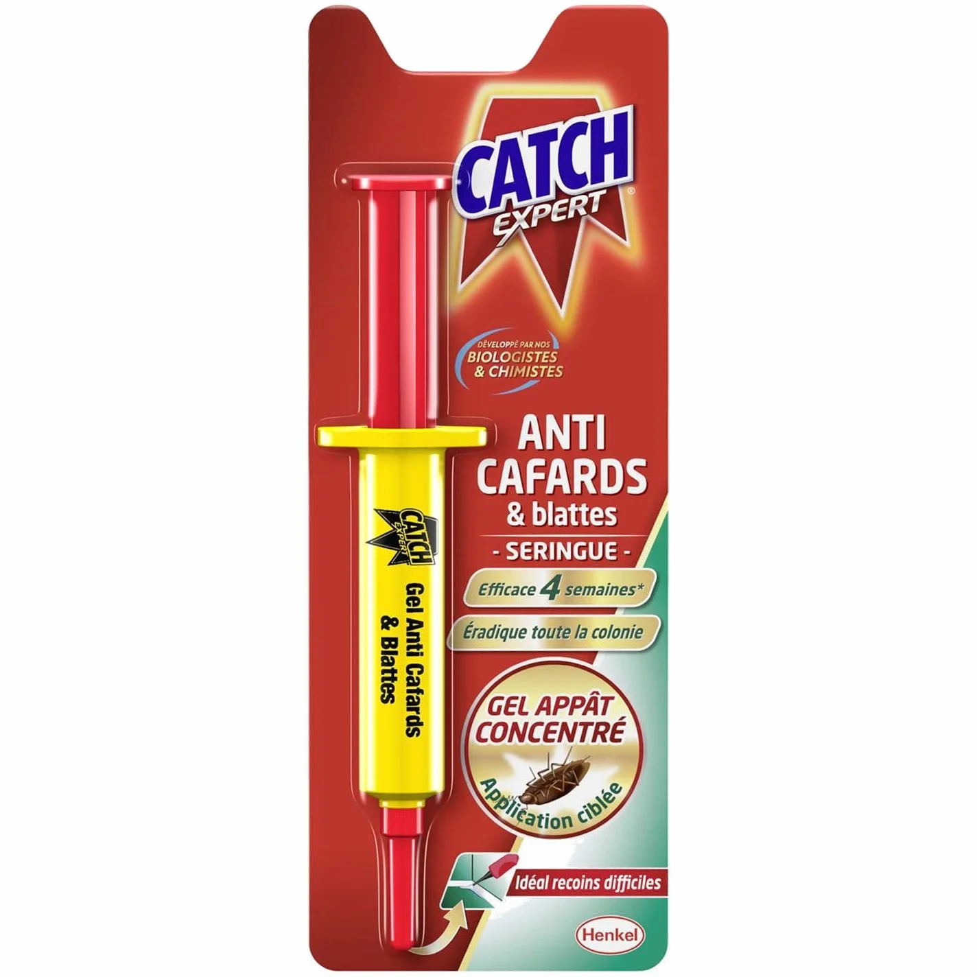 Catch Anti cafards Gel Seringue Insecticide 10 GR LOT DE 3