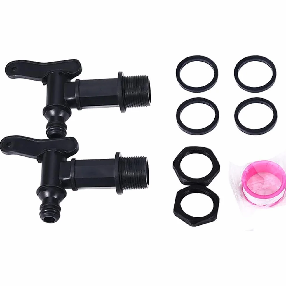 Robinet Cuve Plastique 3/4 Adaptateur Tuyau Arrosage Baril de Pluie Lot de 2