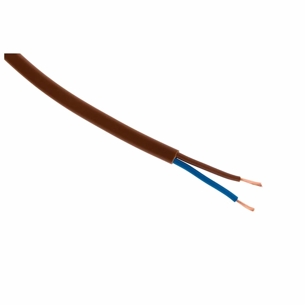 Zenitech Câble d'alimentation électrique H03VVH2-F 2x0,75mm² - 10m - Marron