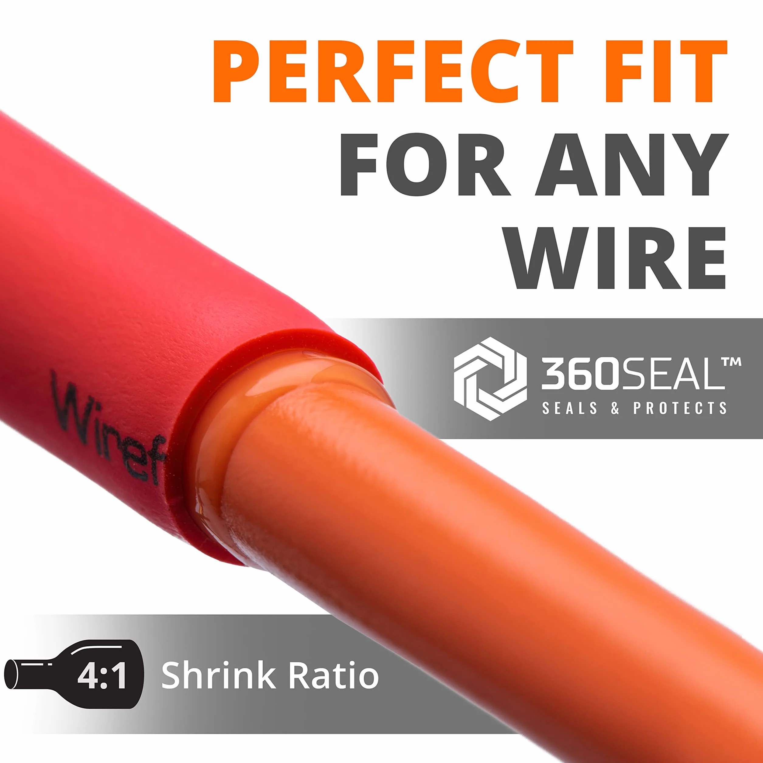 Wirefy Gaine Thermorétractable Etanche 6,4 mm - 4:1 Tube Thermoretractable à Double Paroi - Revêtement Adhésif - Gaine Thermo - Rouge - Rouleau de 15 m