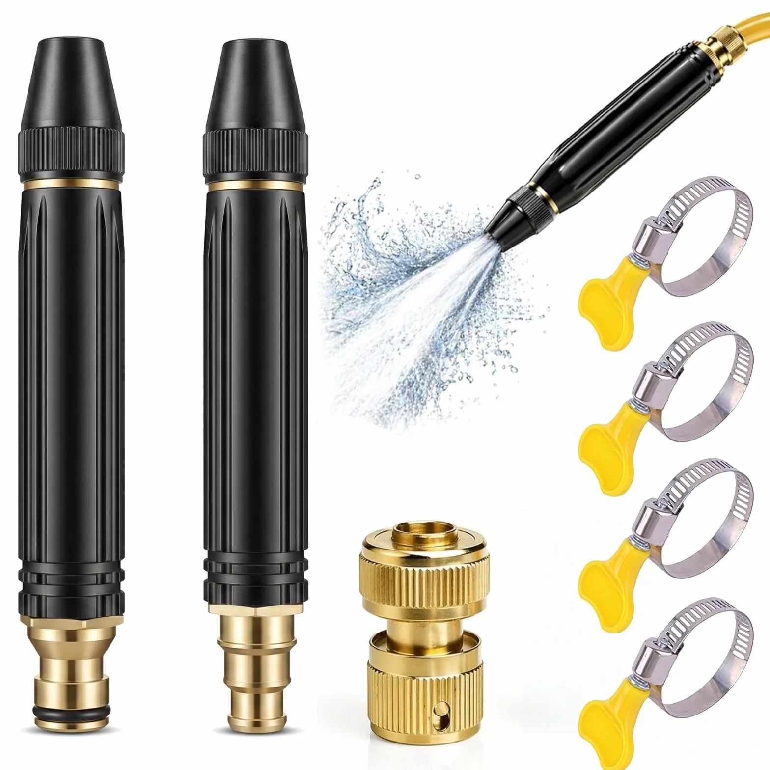 Kit 2 Embout de Buse d'Arrosage Haute Pression, Jet Réglable, Accessoires Tuyaux Nettoyage